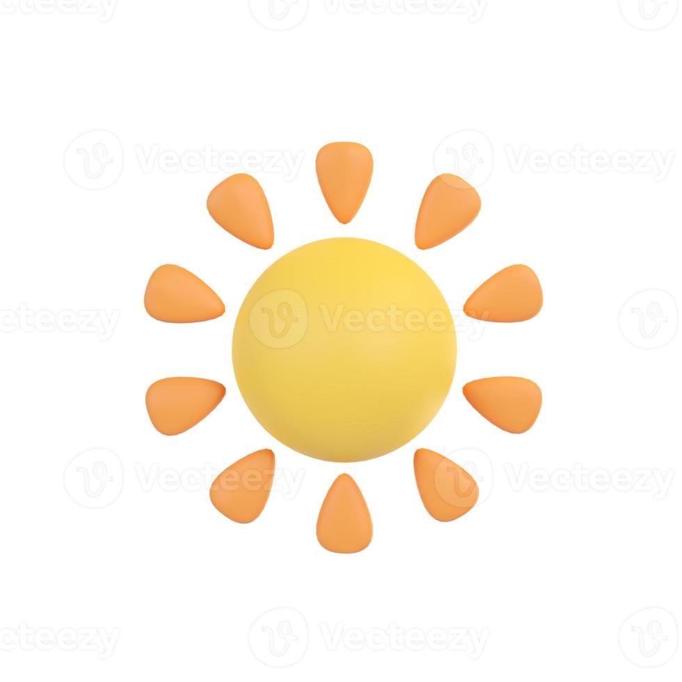 soleil circulaire du matin émettant une lumière orange autour. Illustration 3D. photo