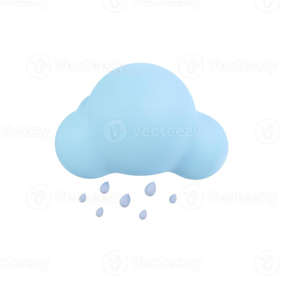 icône de prévision météo nuages de nuit avec pluie. Illustration 3D. photo