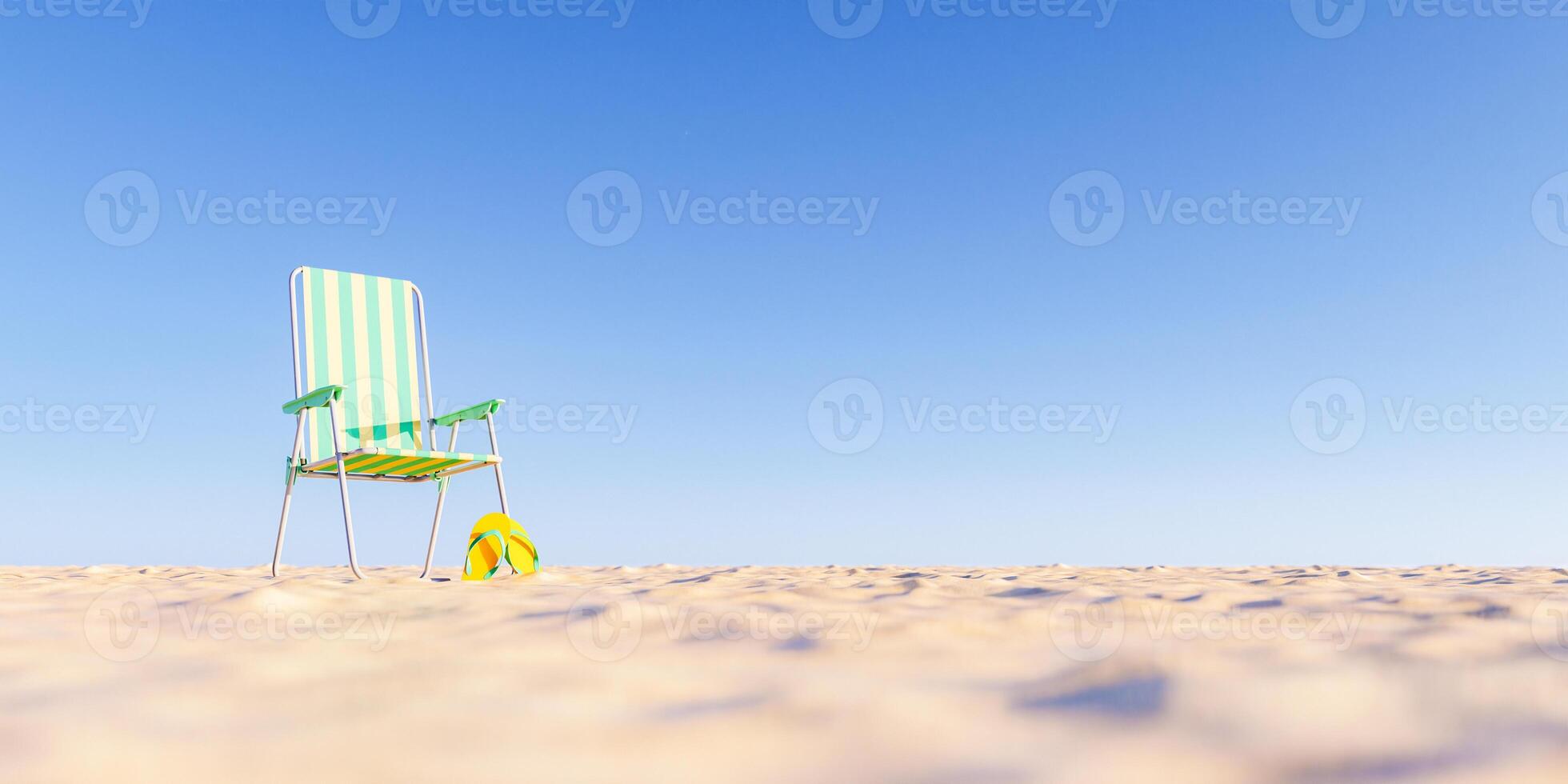 transat rayé sur la plage de sable photo