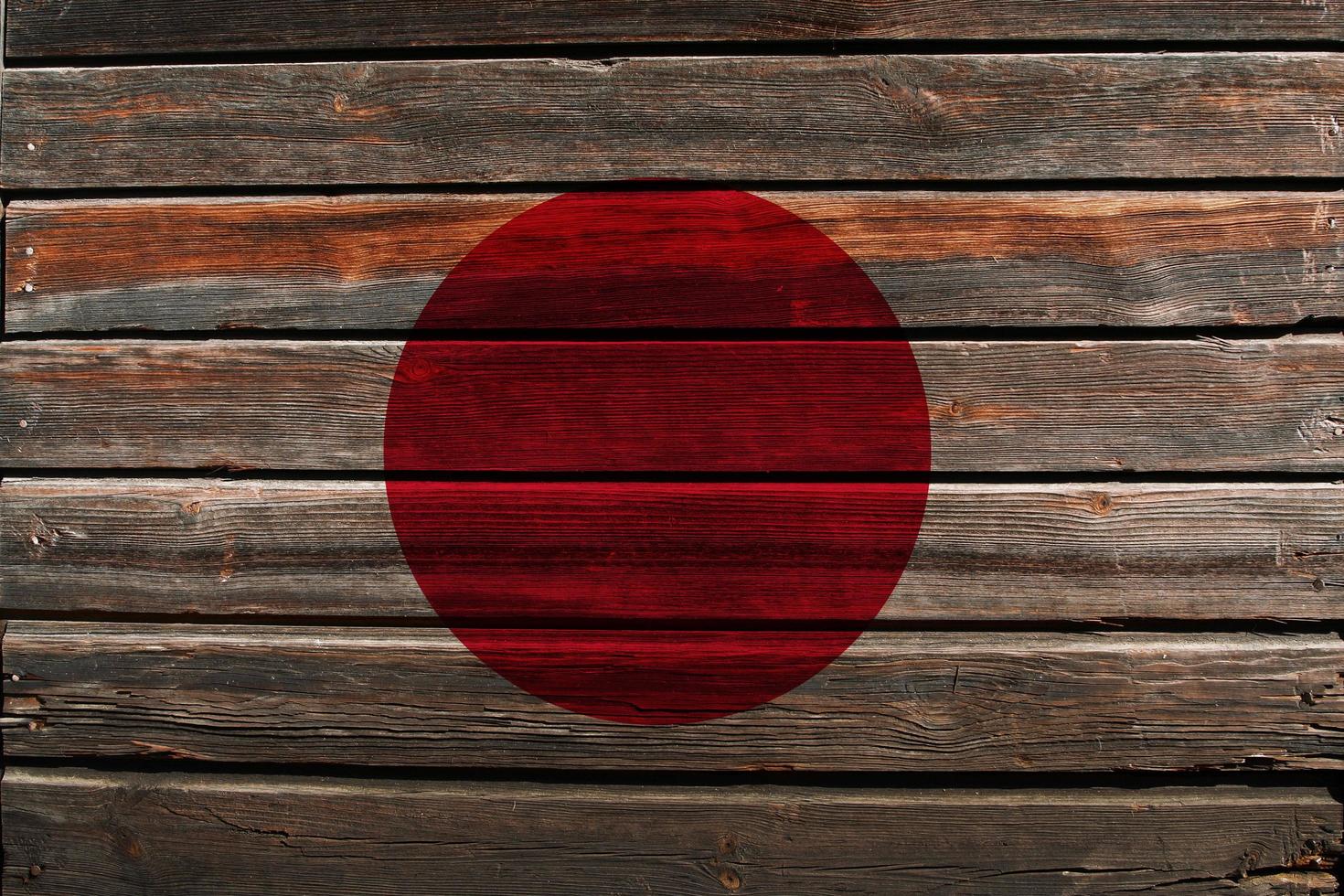 drapeau japonais sur bois photo