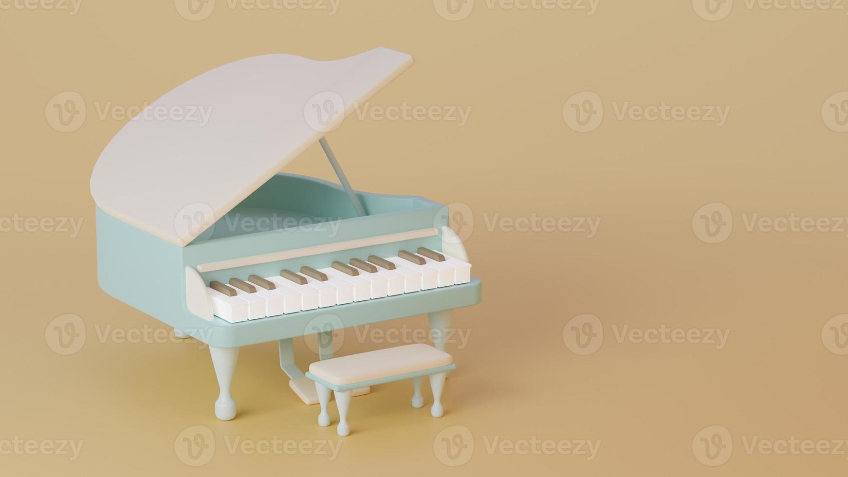 couleur douce de style miniature de piano à queue. rendu 3d photo