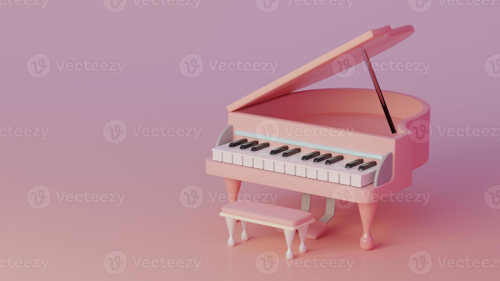 couleur douce de style miniature de piano à queue. rendu 3d photo