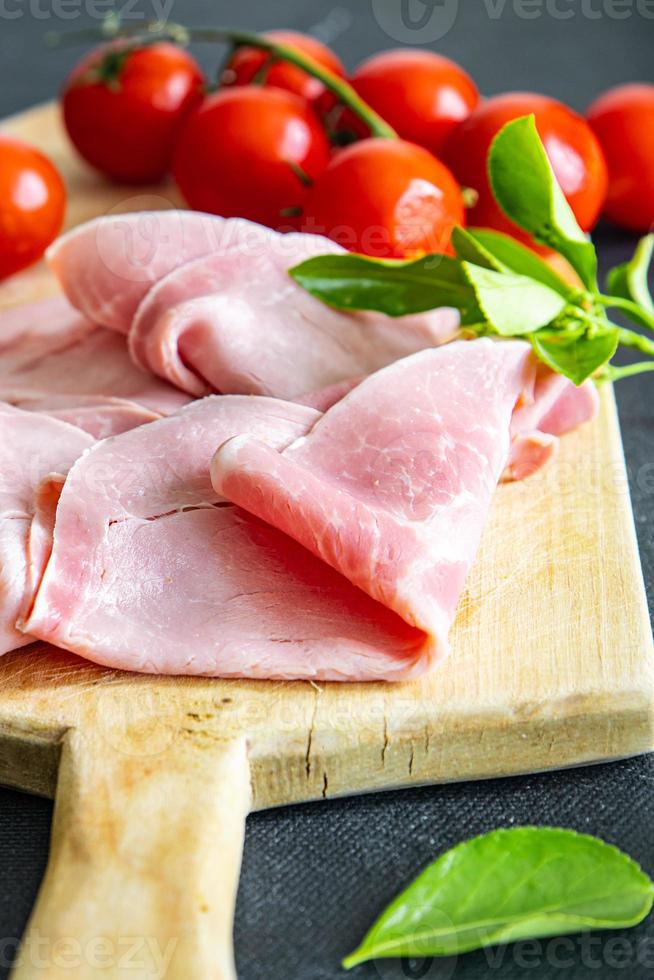 jambon viande porc tranche repas frais collation alimentaire sur la table copie espace photo