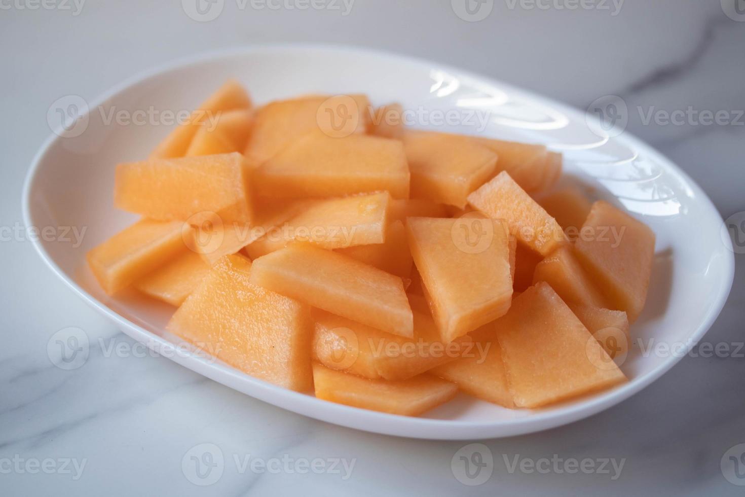 melon japonais frais à la pulpe d'orange photo