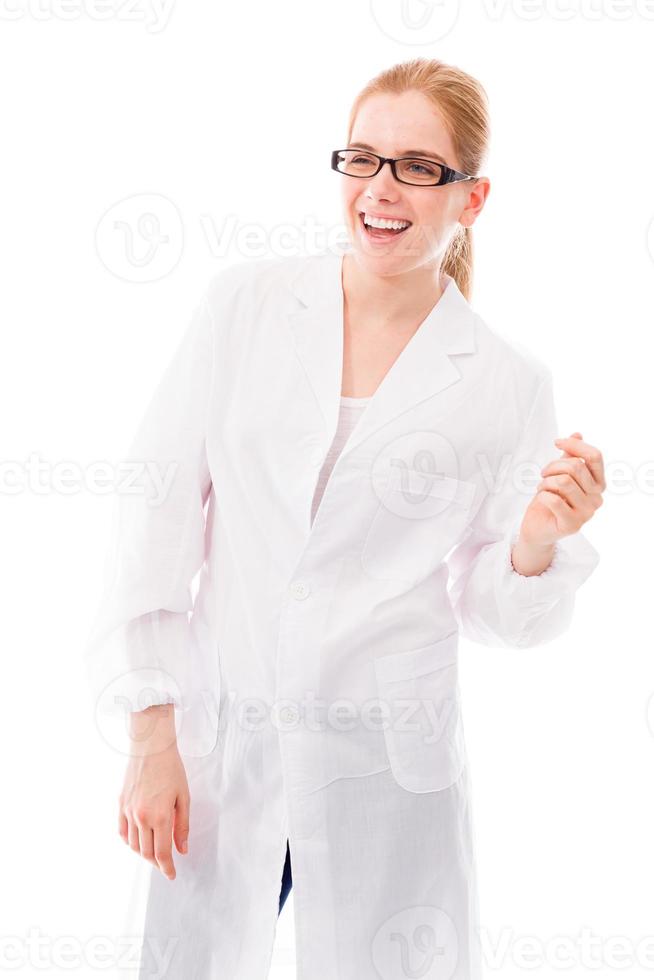femme scientifique souriant photo