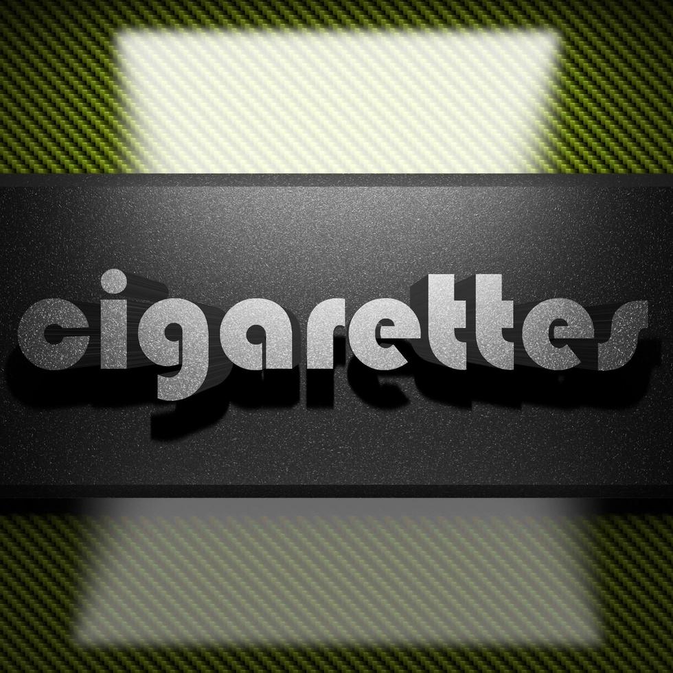 Mot de cigarettes de fer sur carbone photo