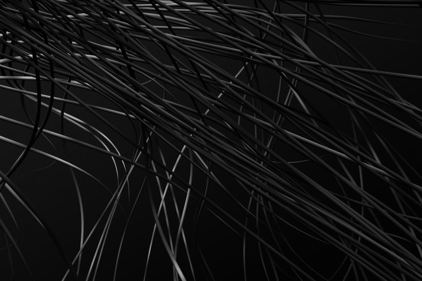 isolation du fil électrique noir. surface dynamique de la technologie concept de fond 3d photo