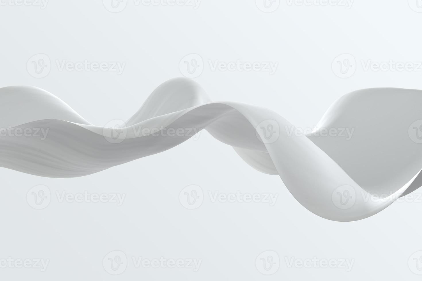 vagues douces abstraites en tissu de soie blanche. illustration 3d de surface minimaliste photo