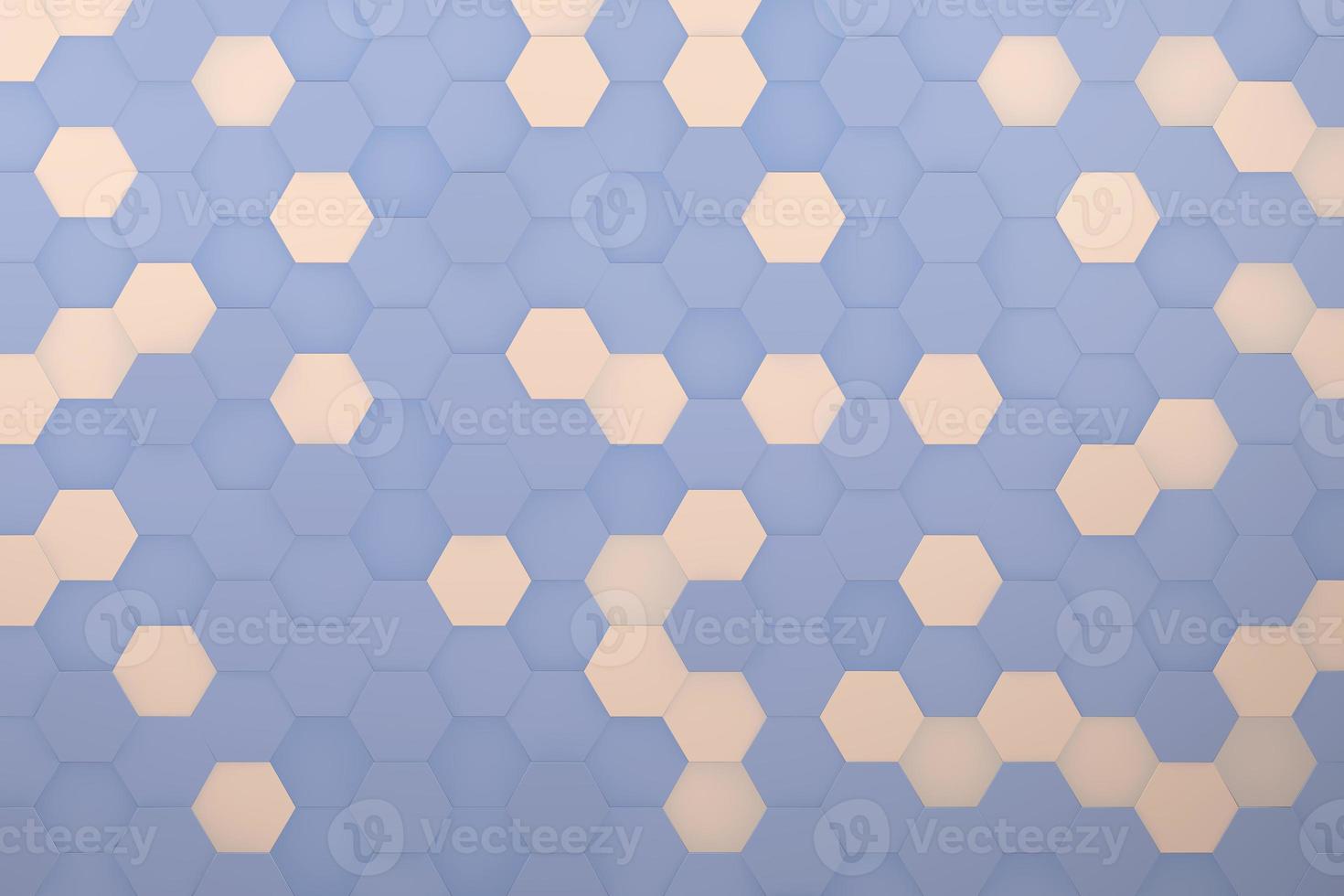 fond abstrait hexagone géométrique violet clair et beige. illustration de rendu 3d abstrait photo