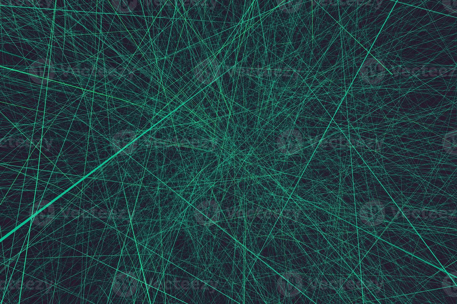 texture futuriste de ligne géométrique verte aléatoire. illustration 3d de fond de technologie abstraite photo