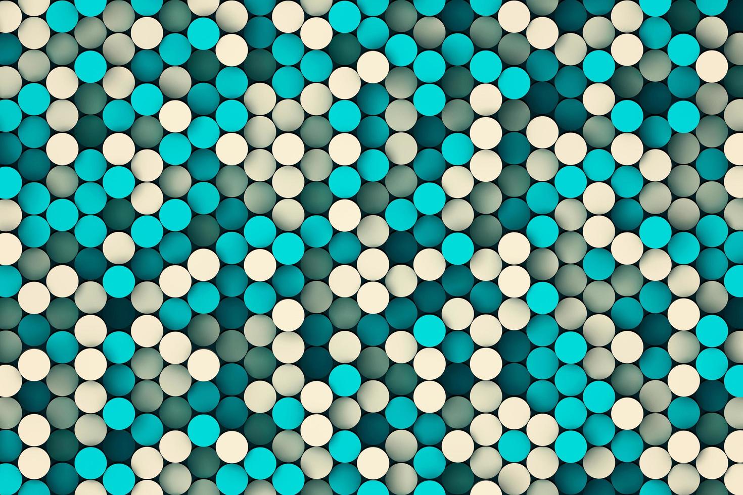 fond abstrait de mosaïque de cercle vert et bleu. technologie 3d illustration photo