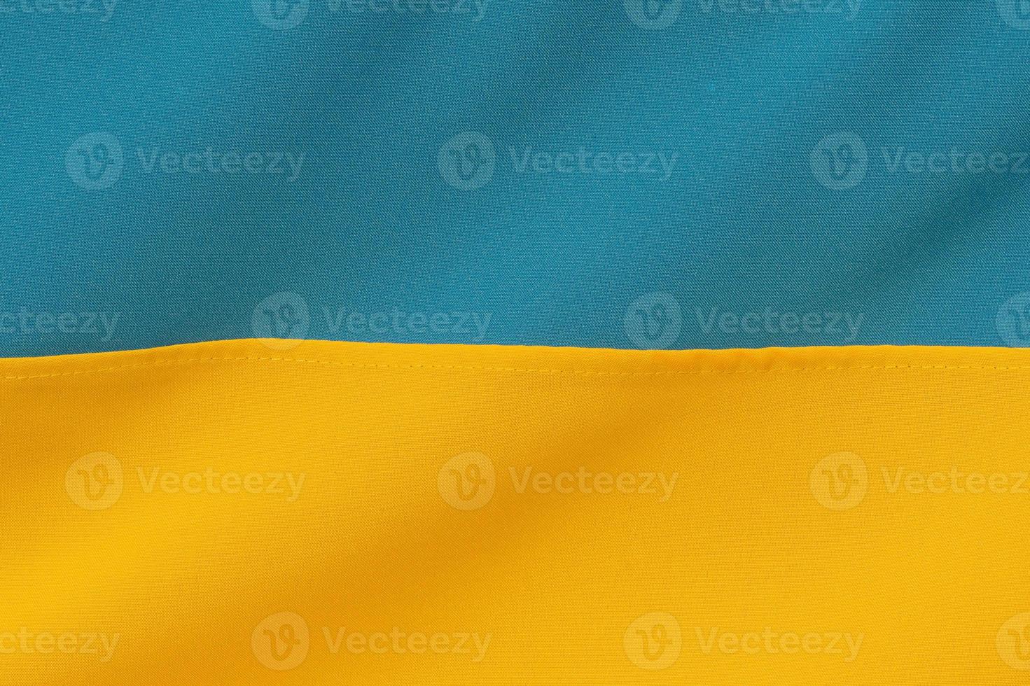 tissu bleu et jaune. photo macro de tissu.