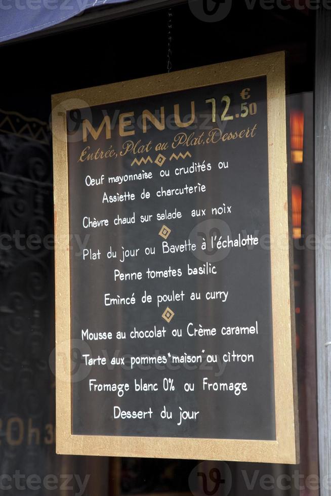 menu français photo