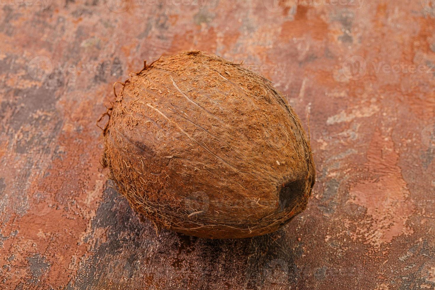 Noix de coco tropicale brune sur fond photo