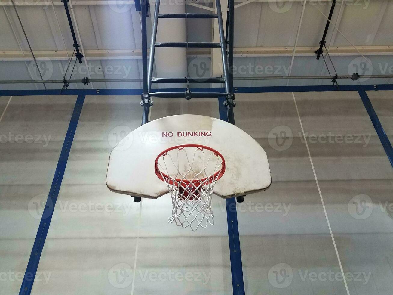 panier de basket avec panneau interdisant de tremper photo