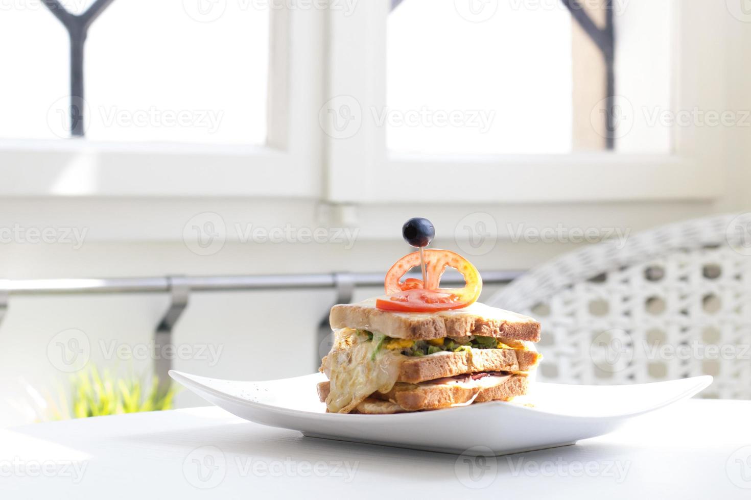 sandwich sur plaque - images de stock libres de droits photo