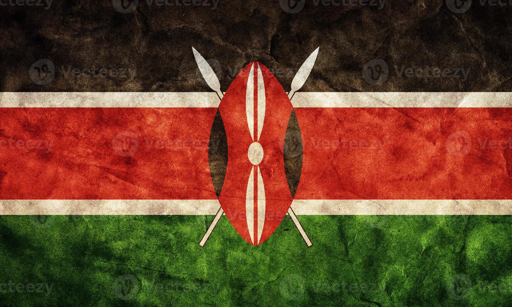 drapeau grunge du kenya. article de ma collection de drapeaux vintage et rétro photo