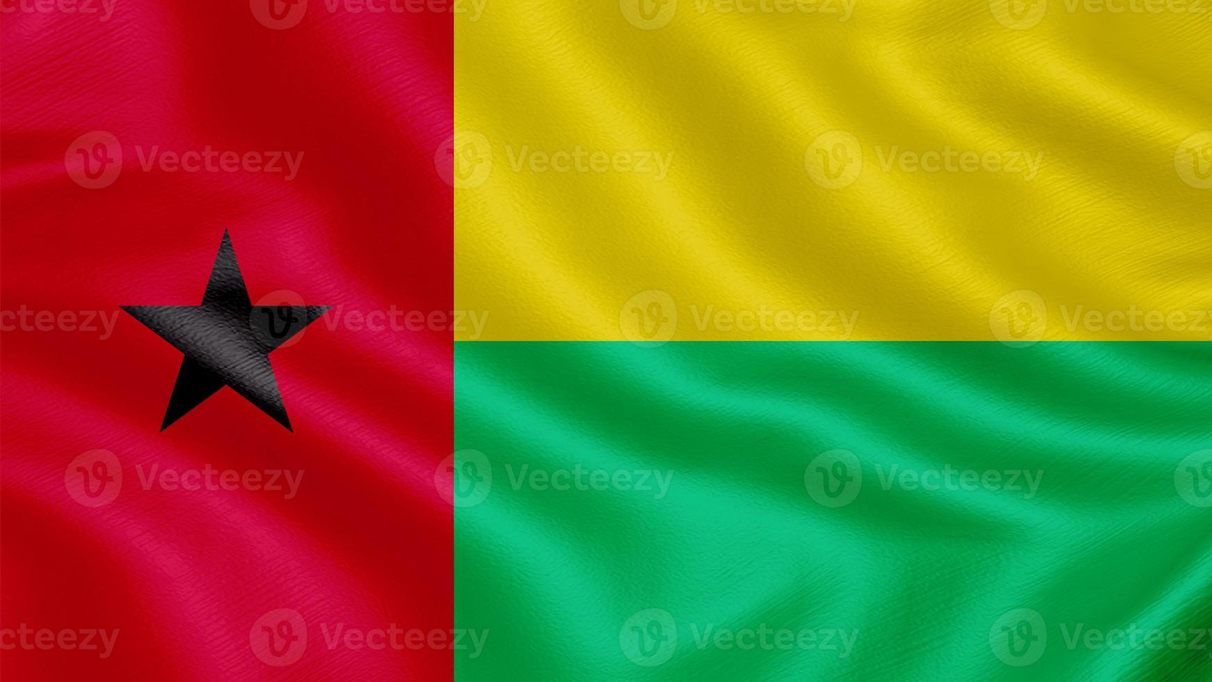 drapeau de la guinée bissau. drapeau ondulant réaliste illustration de rendu 3d avec une texture de tissu très détaillée. photo