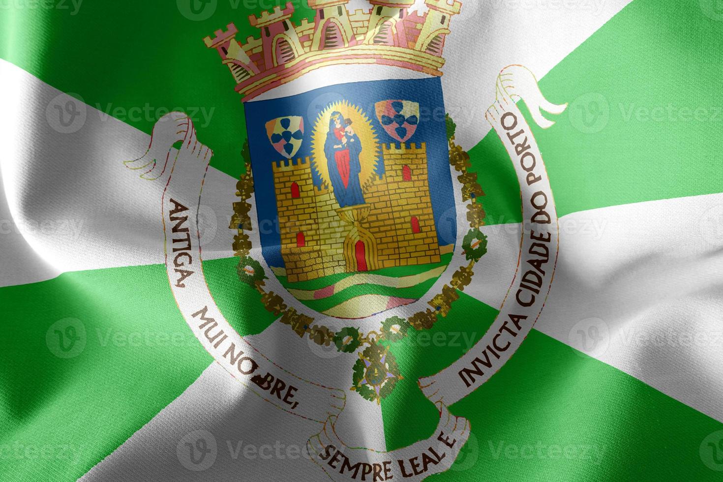 le drapeau d'illustration 3d de porto est une région du portugal photo