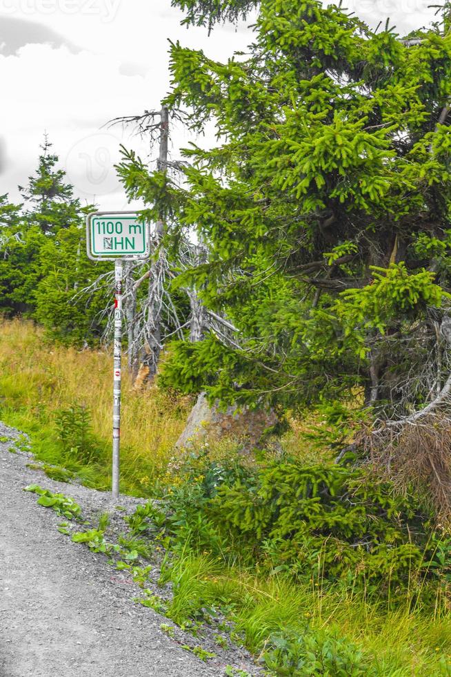 Panneau d'information et de direction Brocken Mountain Peak Harz Allemagne. photo