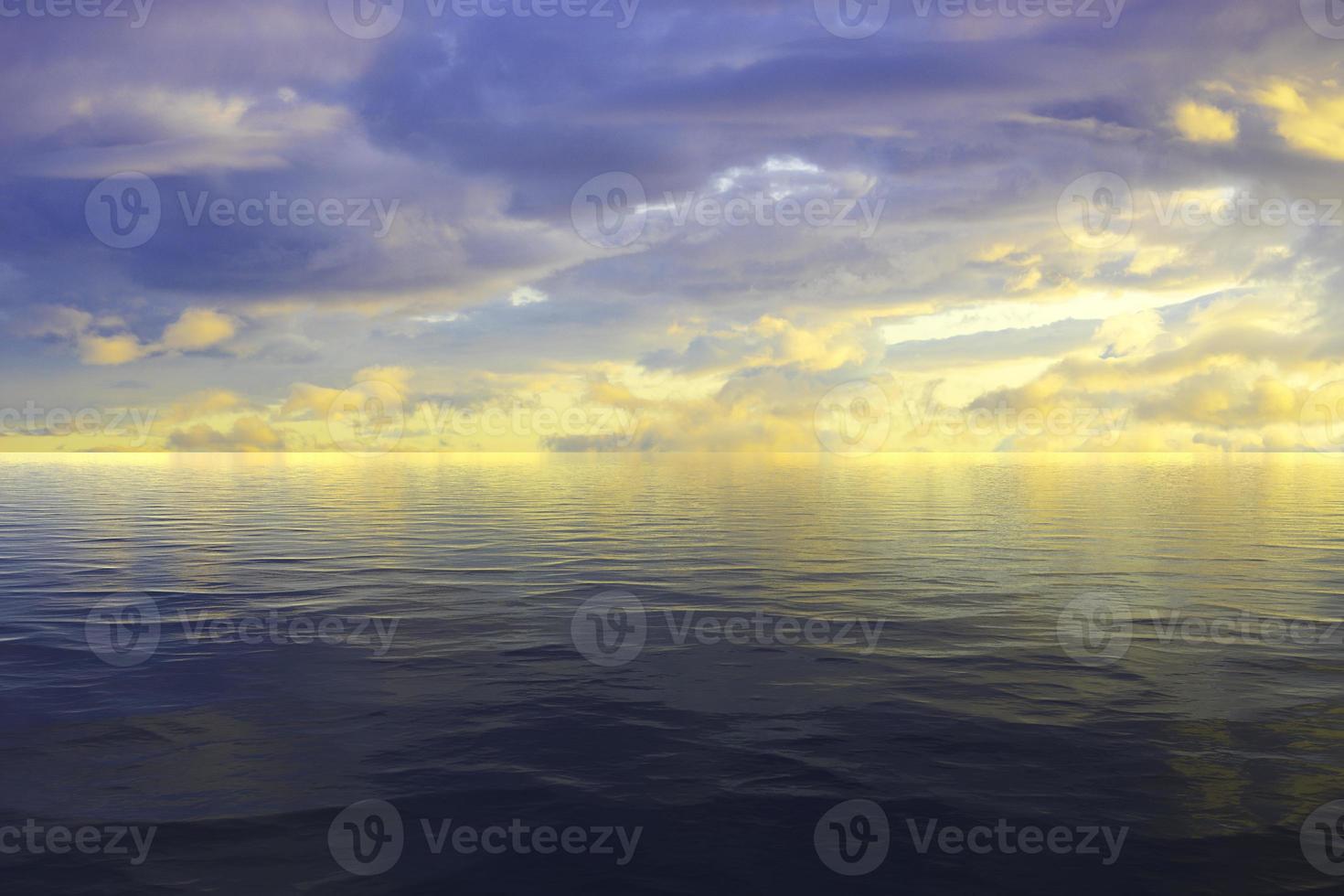paysage marin avec un beau ciel couvert photo