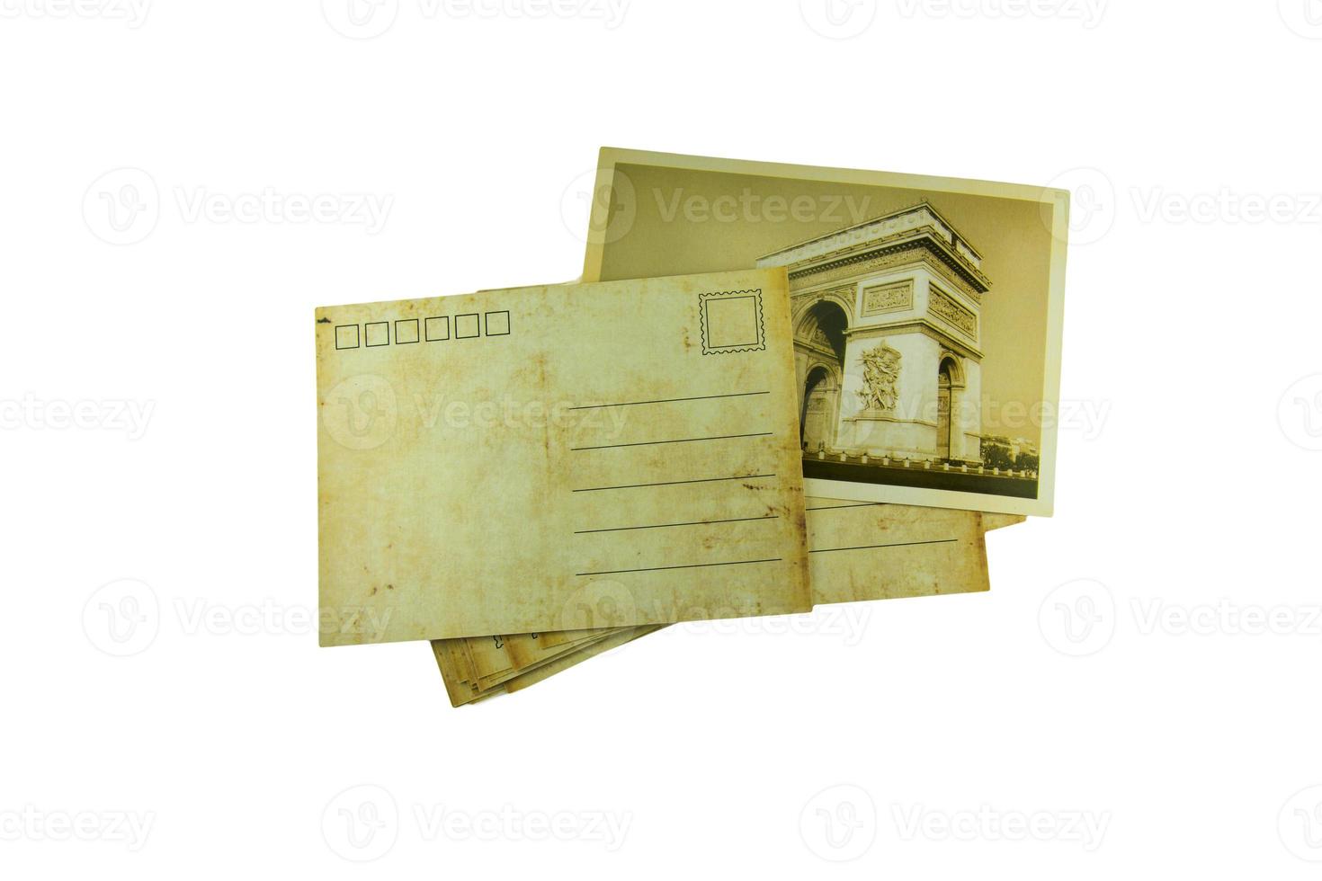 carte postale ancienne sur fond blanc photo