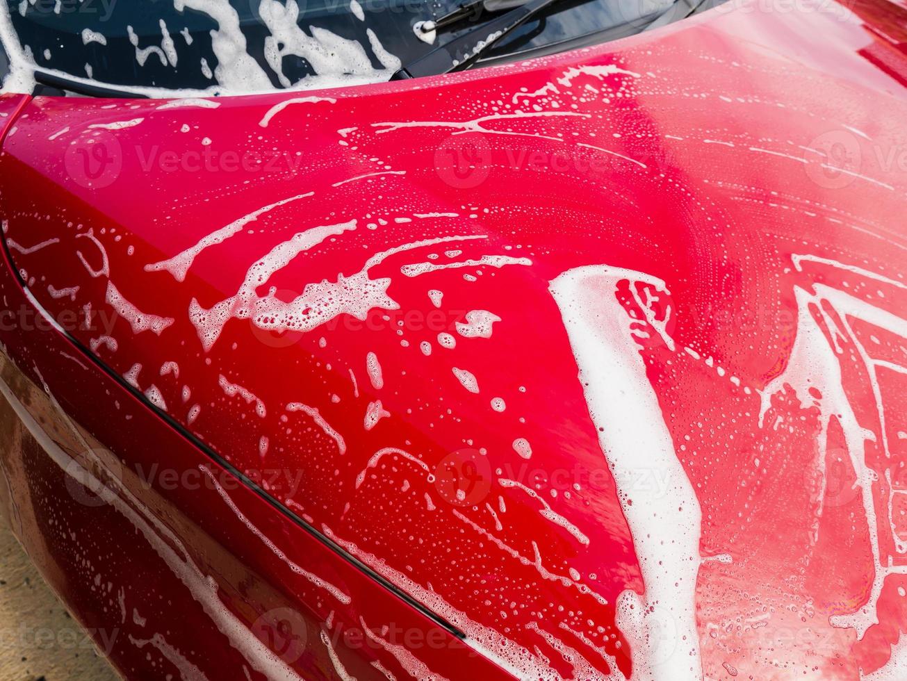 gros plan de lavage de voiture photo