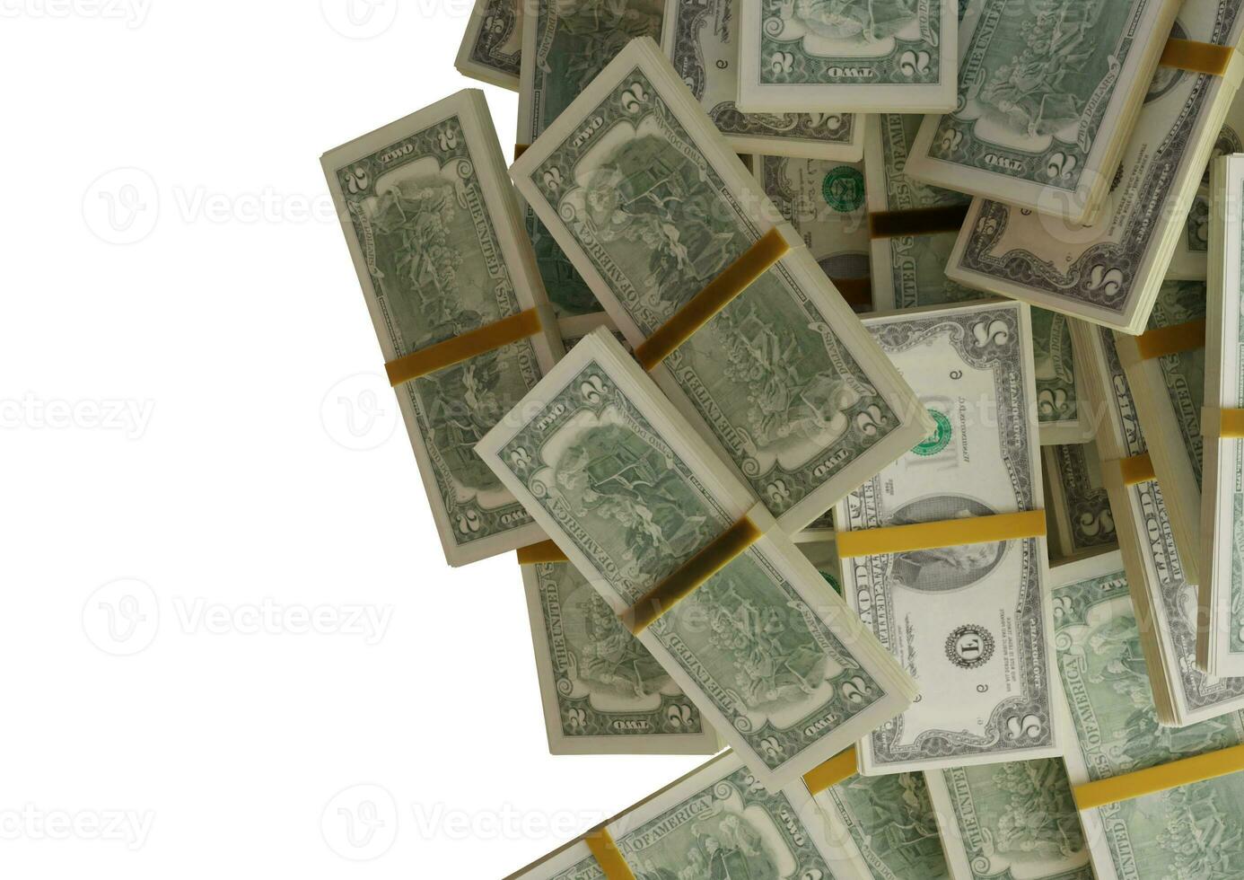 gros tas de deux billets d'un dollar des états-unis grande résolution pour les affaires, la finance, l'actualité photo