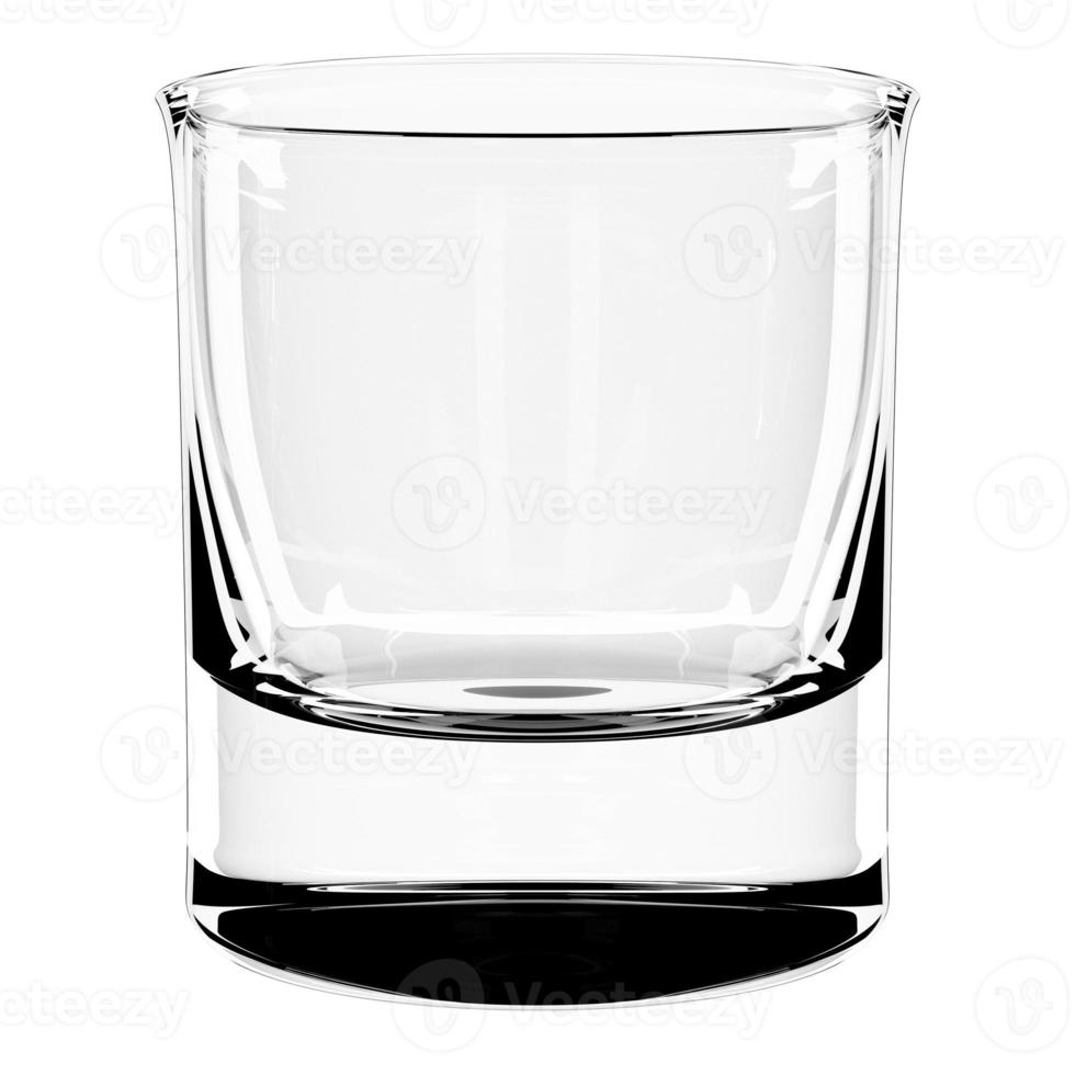 Illustration 3d de verre pour alcool fort sur fond blanc. photo