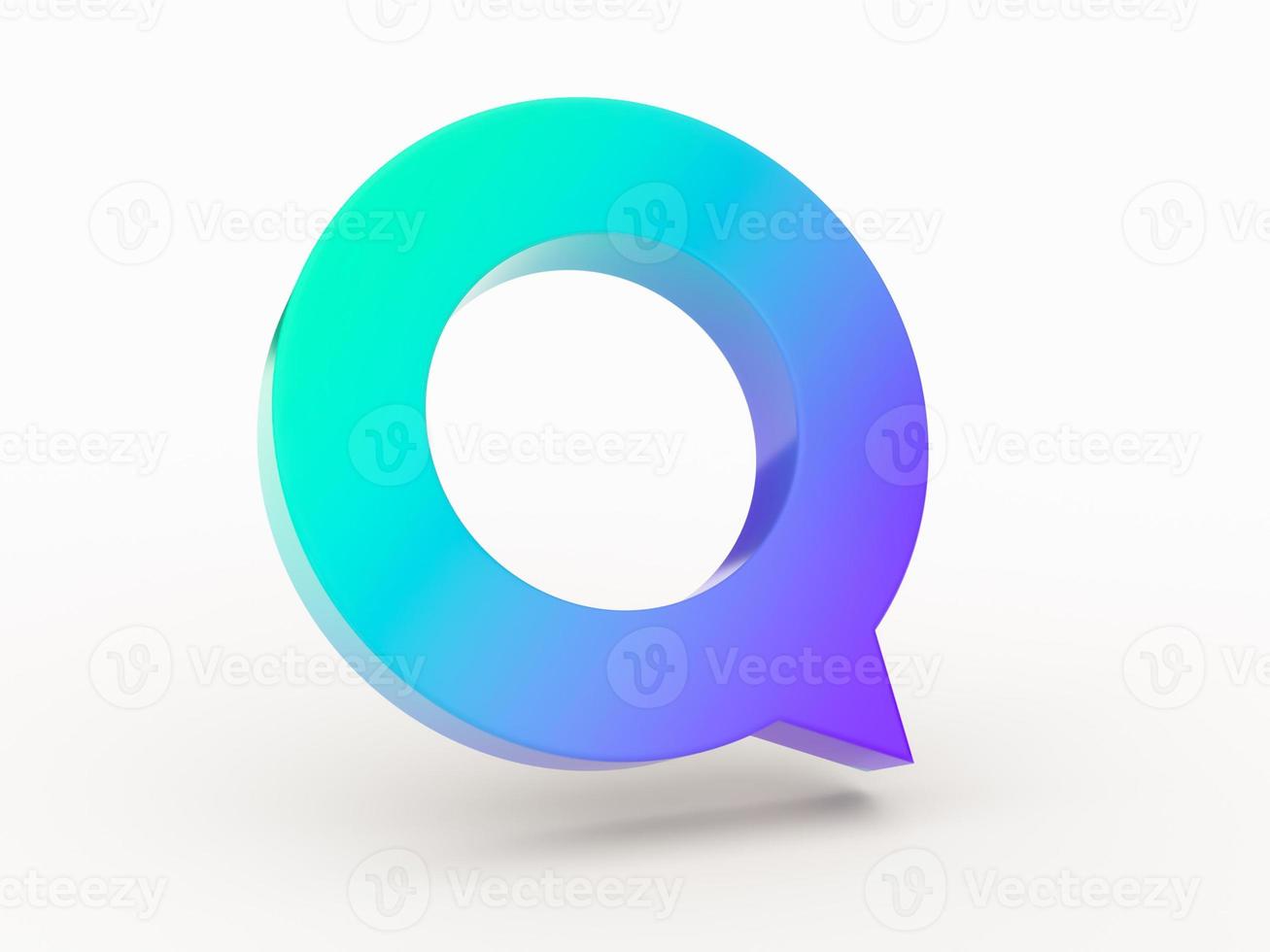 parler du texte de la bulle, de la boîte de discussion, du contour de la boîte de message 3d bulles de chat violet et vert sarcelle minimales sur fond blanc isolé. concept de messages de médias sociaux. rendu 3d illustration 3d photo