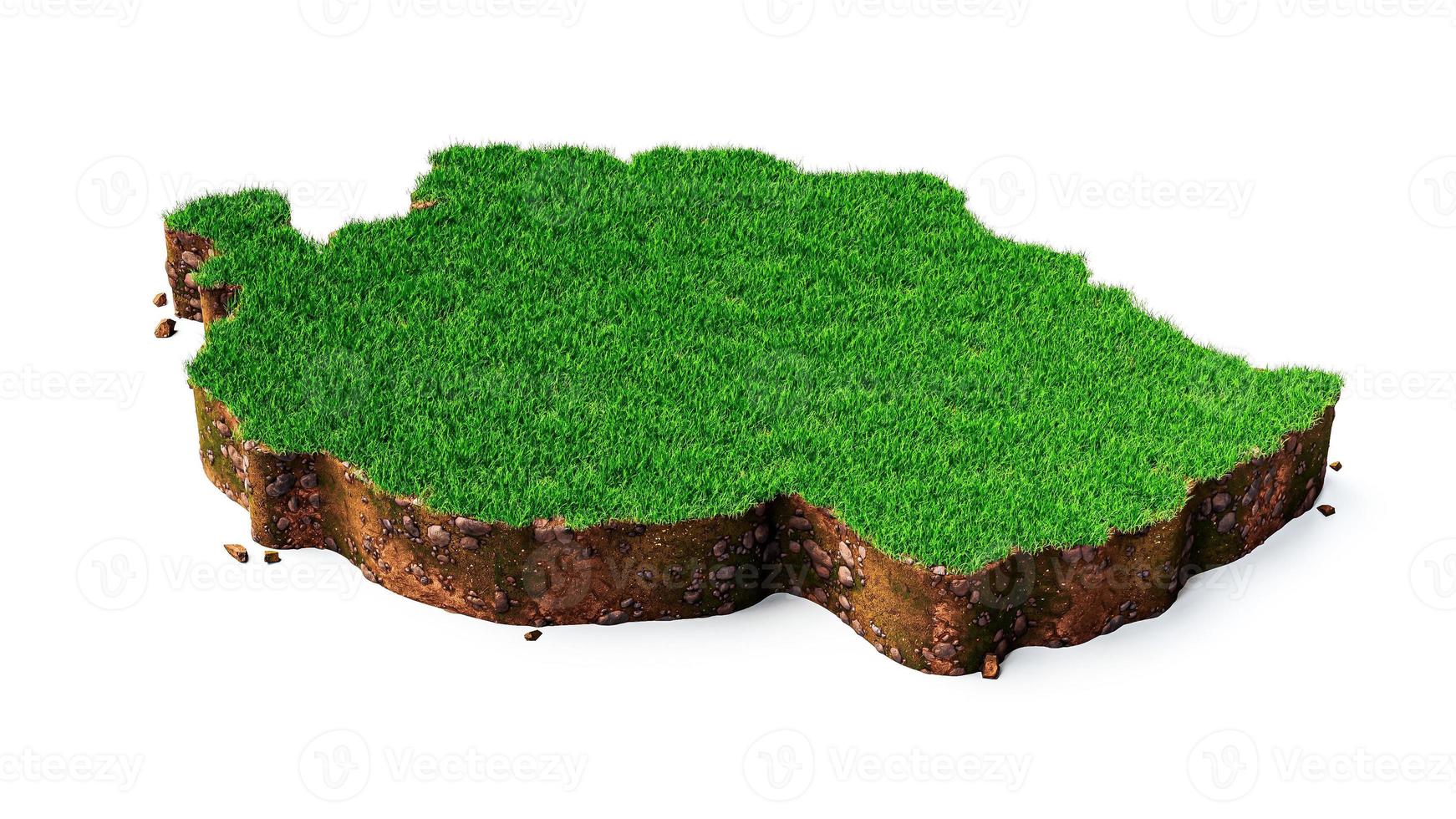 carte de la tanzanie illustration 3d de la texture de l'herbe et du sol photo