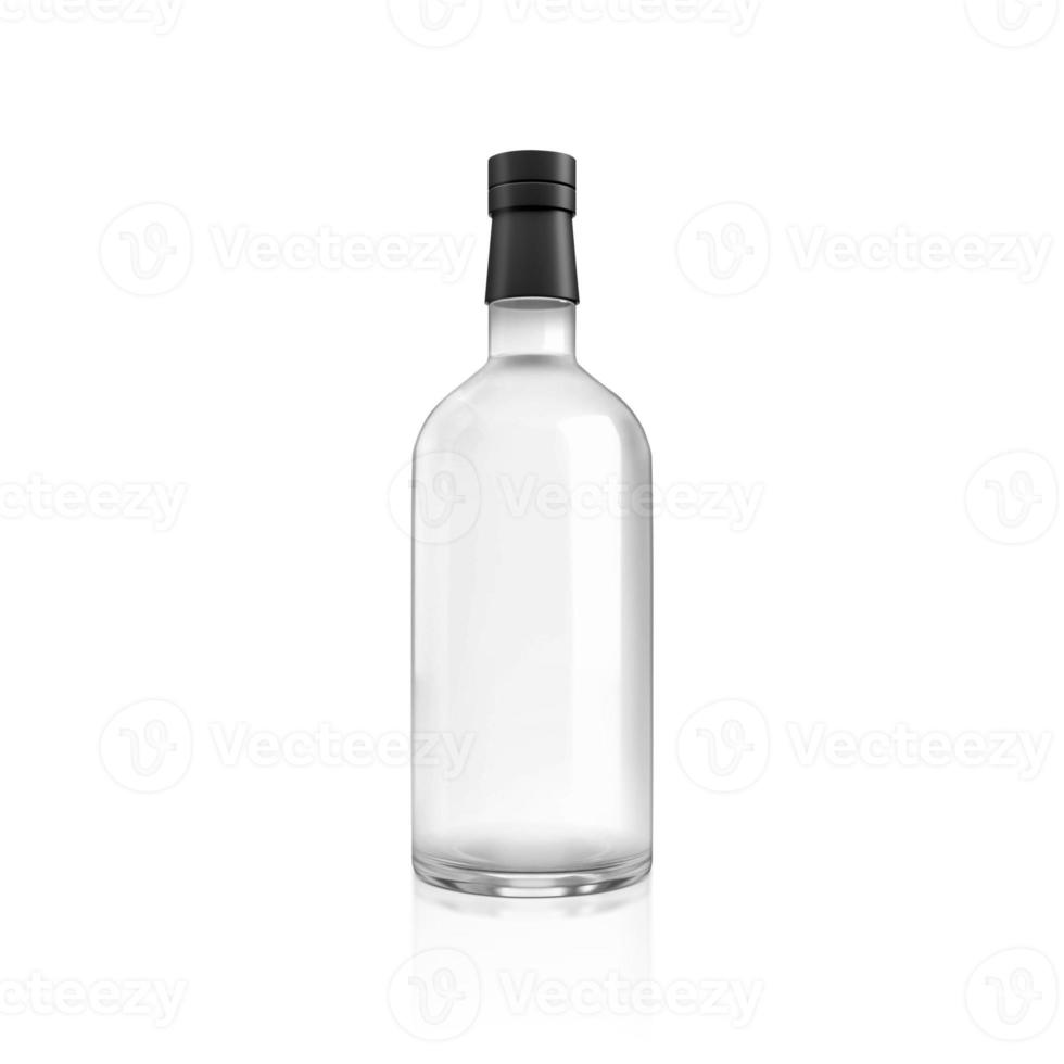 bouteille d'alcool vierge. maquette de produit de boisson. rendu 3D photo