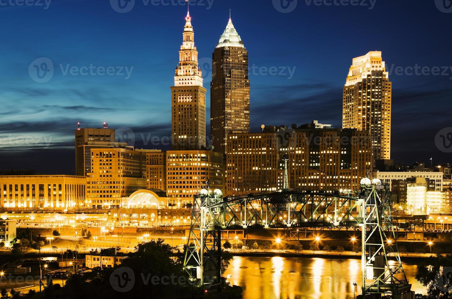 Cleveland pendant la soirée bleue photo