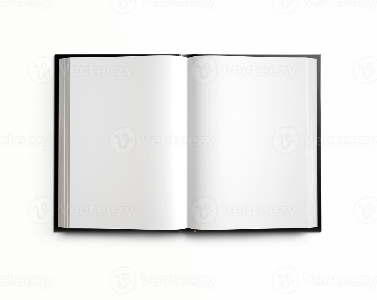 manuel ouvert avec des pages blanches propres photo