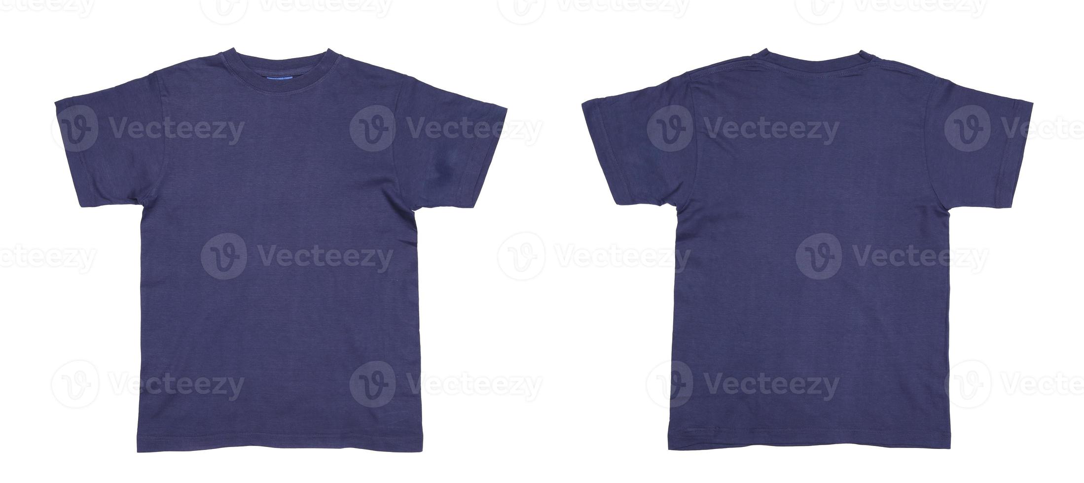 l'avant et l'arrière d'un t-shirt bleu pour homme photo