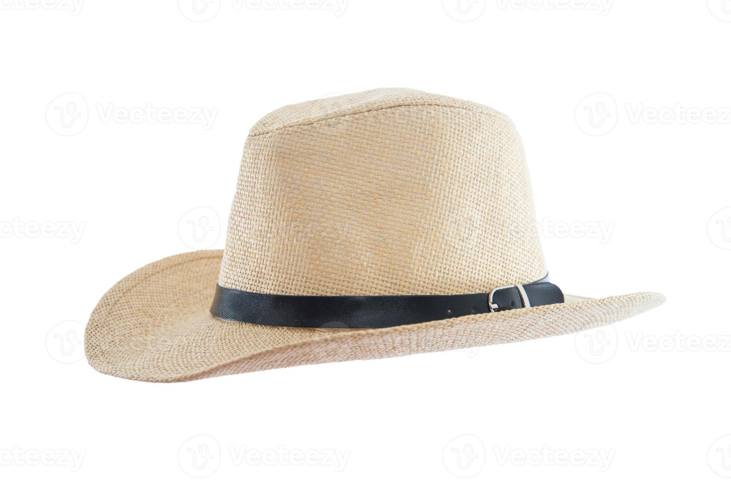chapeau de paille isolé sur fond blanc photo