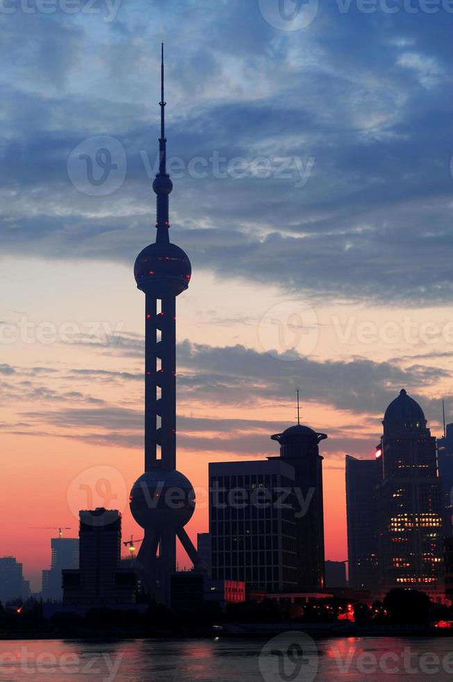 silhouette du matin de shanghai photo
