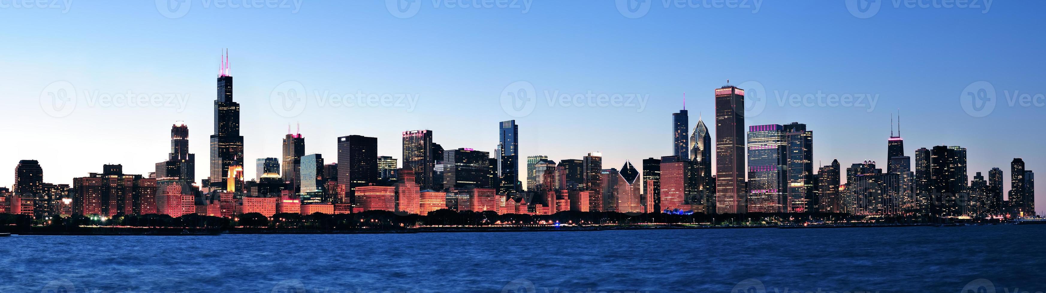 panorama de nuit de chicago photo