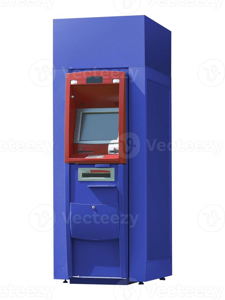 Distributeur automatique de billets de banque atm isolé sur fond photo