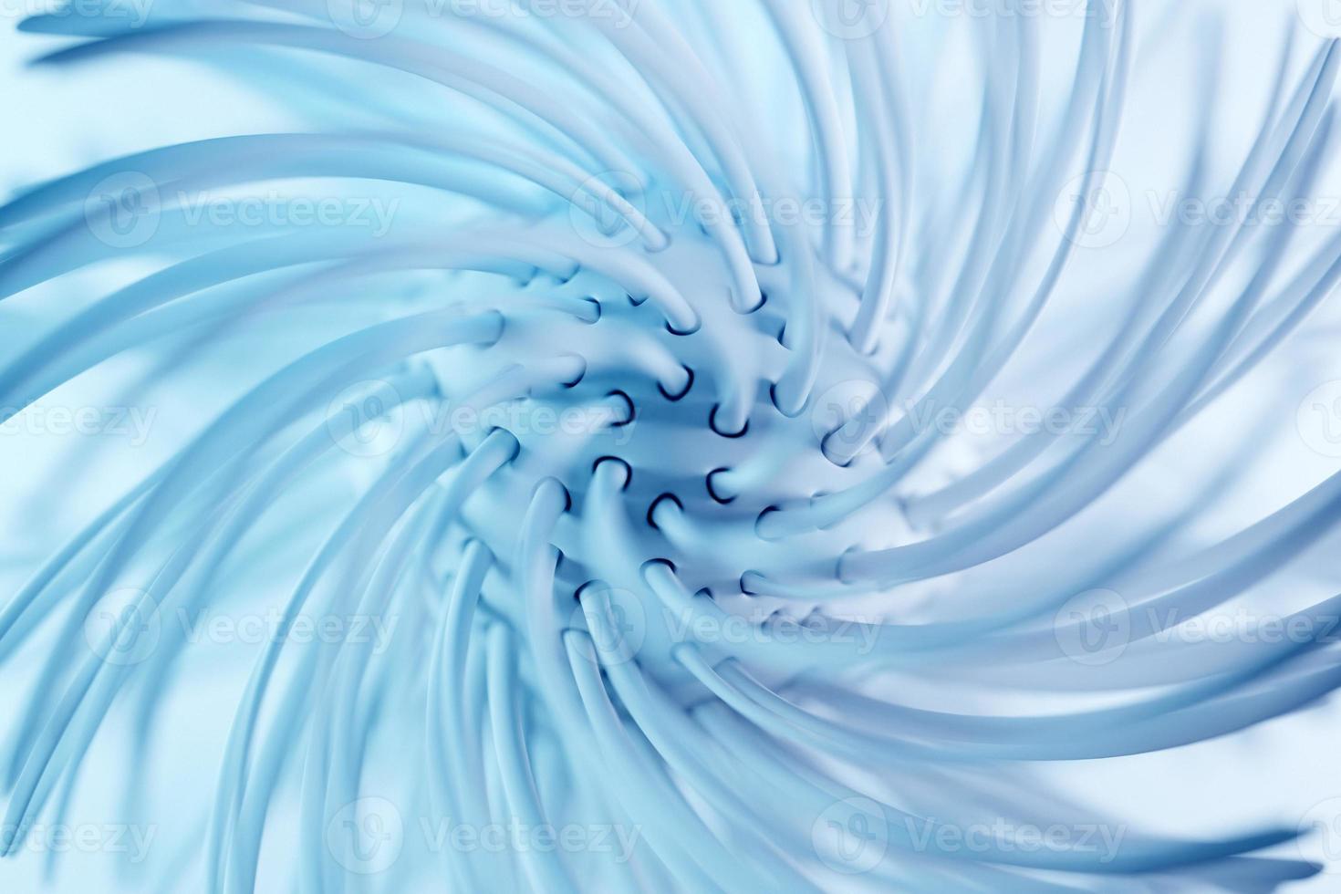 rendu 3d fractal bleu abstrait avec des pointes. photo