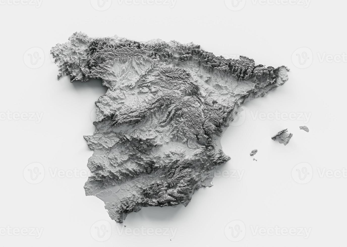 Carte vspain carte en relief ombré illustration 3d photo