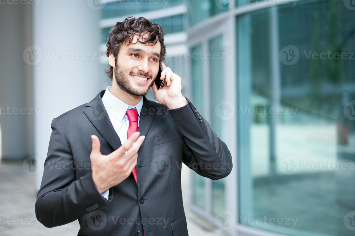 homme affaires, conversation téléphone photo