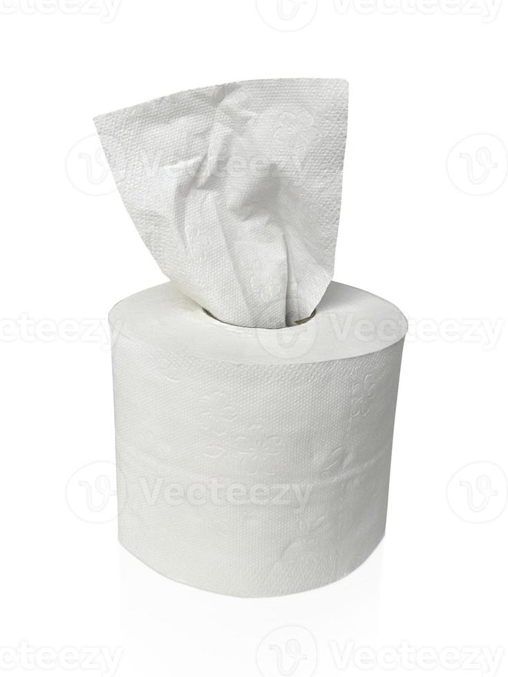 papier toilette, rouleau de papier de soie isolé sur fond blanc photo