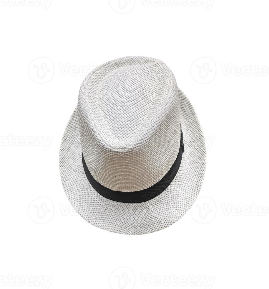 Fasion chapeau de paille vintage pour homme isolé sur fond blanc photo