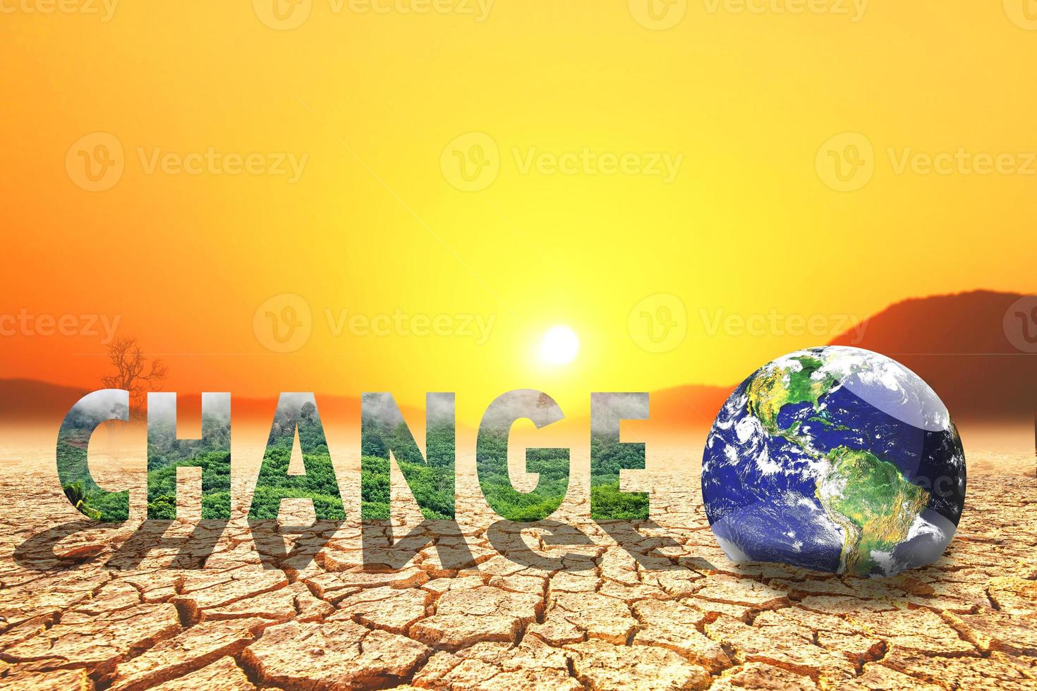 concept de réchauffement climatique et de changement climatique photo