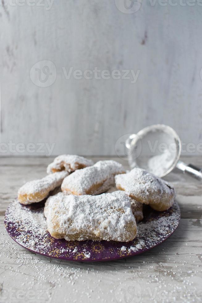 Beignet français de la Nouvelle-Orléans avec du sucre en poudre photo