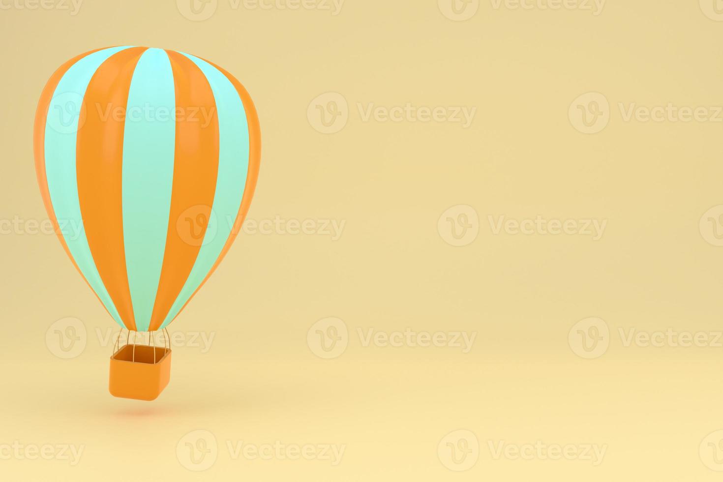 concept de réservation de voyage en ligne avec rendu 3d de ballons à air chaud. bon pour la bannière, la carte postale et l'affiche. photo