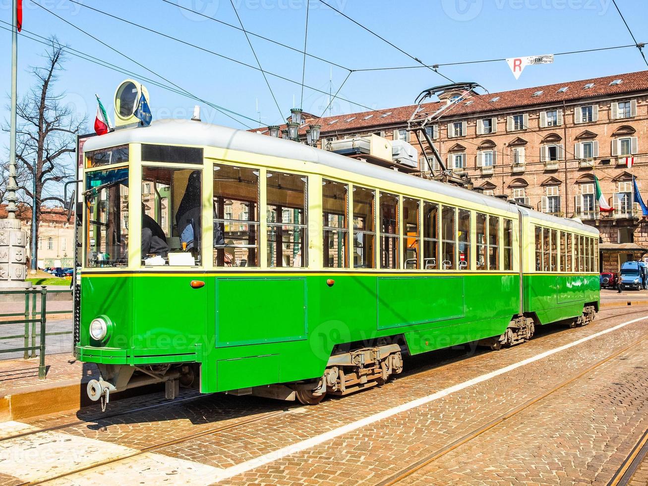 vieux tram hdr à turin photo