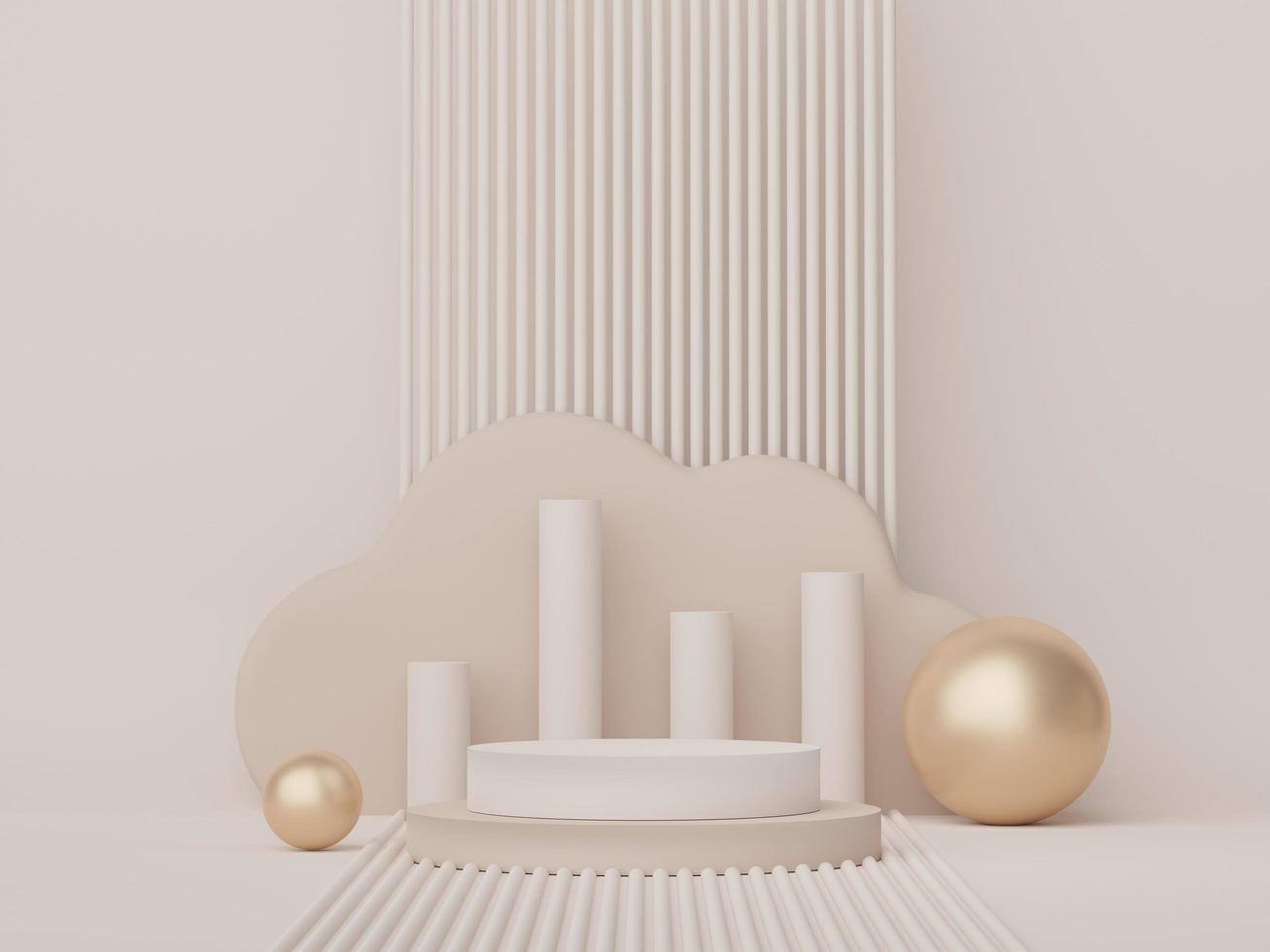 podium d'affichage abstrait avec un design minimal de formes géométriques. scène de rendu 3d pour la maquette et la présentation du produit. plate-forme de piédestal pour la publicité cosmétique. photo