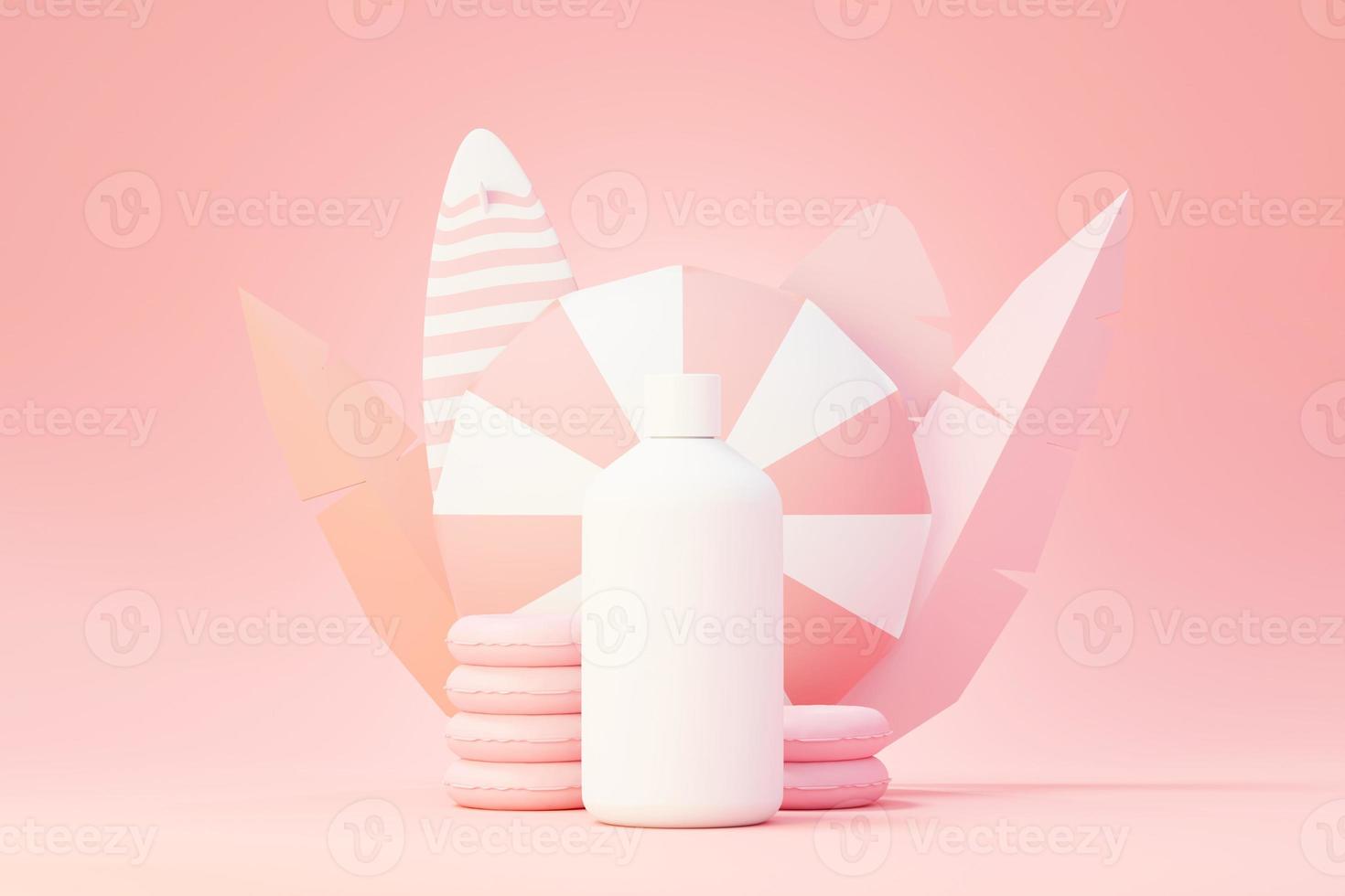 rendu 3d d'un produit de soin cosmétique vierge ou d'un emballage pour maquette. savon de beauté et concept de spa. hydratation à l'huile de lotion pour la santé de la peau. design haut de gamme et de luxe pour l'image de marque. photo